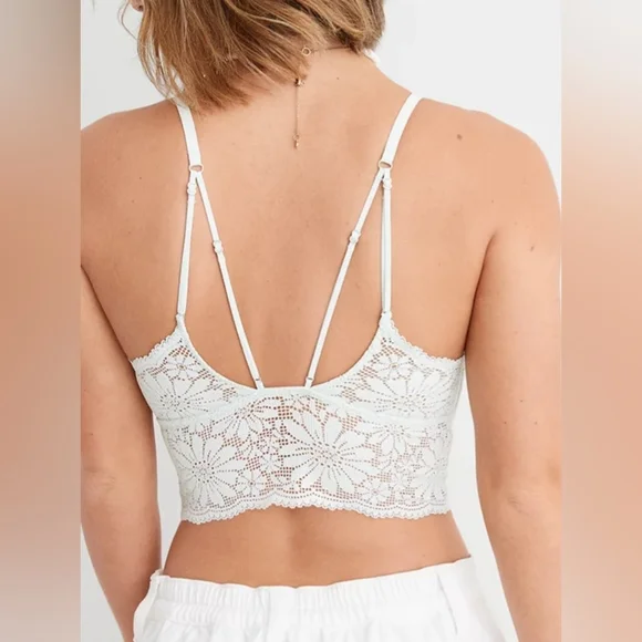 🫧AERIE LACE PADDED LONGLINE BRALETTE SIZE S - Picture 2 of 8